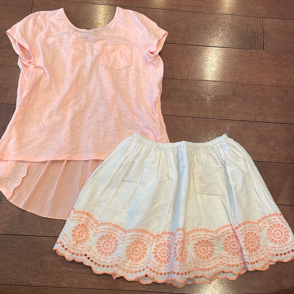 Gap eyelet skirt and top
